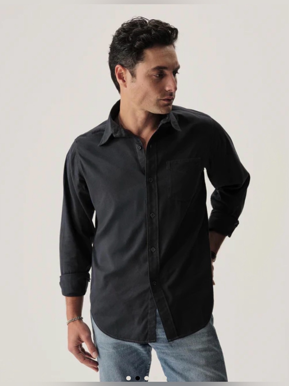 Buck Mason Draped Twill One Pocket Shirt Black , size M